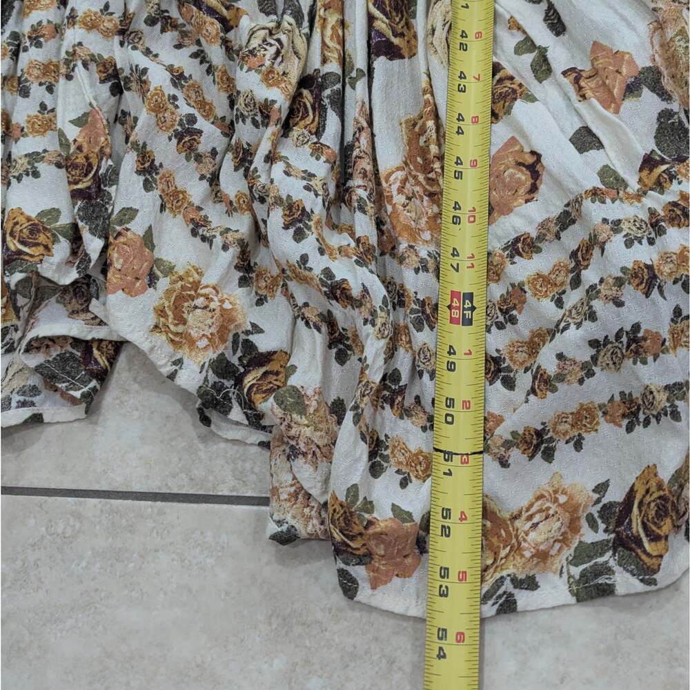 Free People Rows of Roses Maxi Dress in Ivory Combo Size Large Boho Floral Fall - Picture 6 of 7